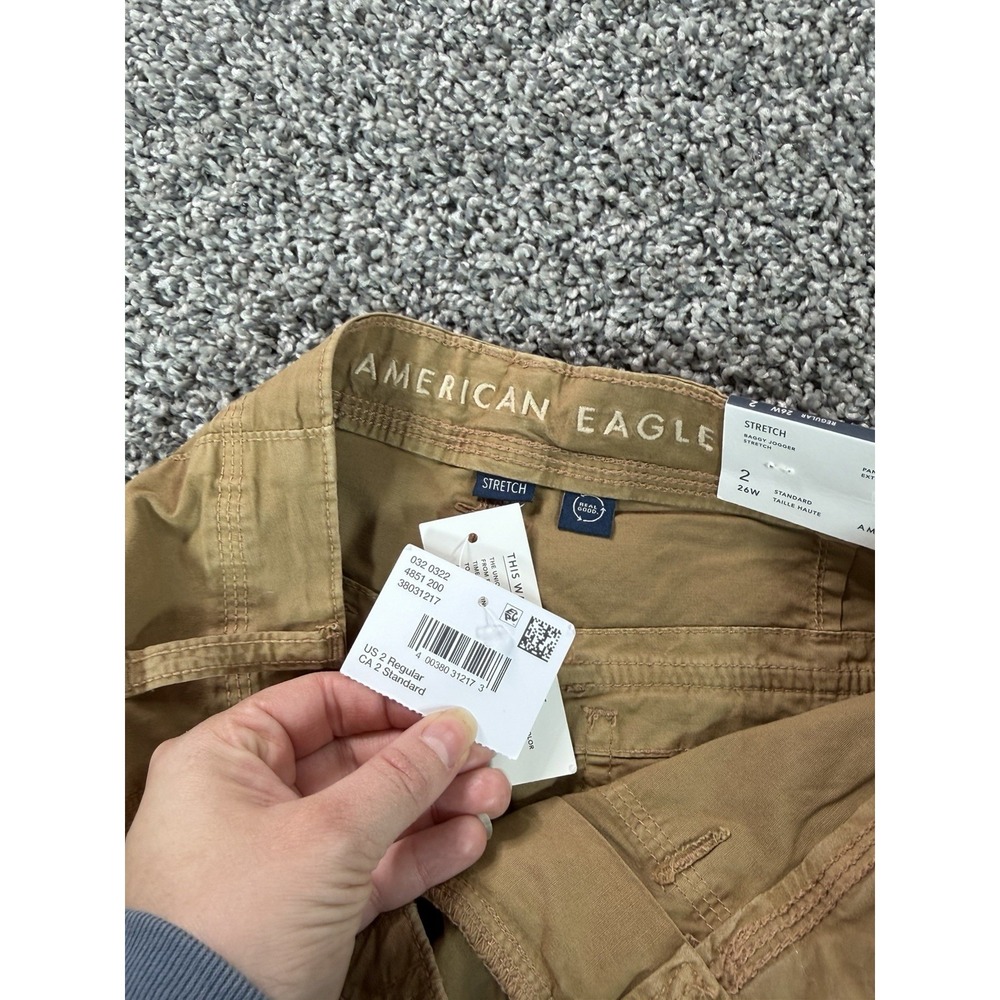 American Eagle Baggy Jogger Cargo Pants Women's Size 2 Beige NWT Baggy - Picture 5 of 12